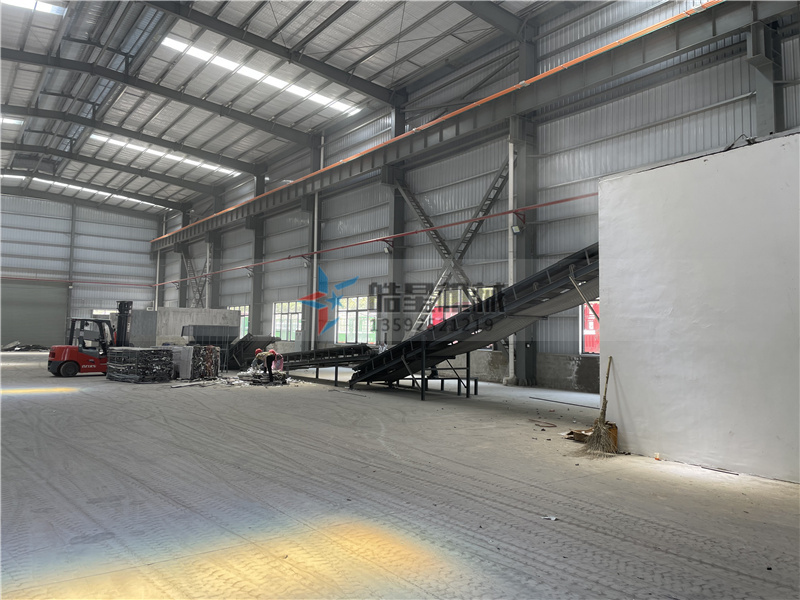 Realistic view of the complete configuration of the customer's bridge breaking aluminum crusher operation site